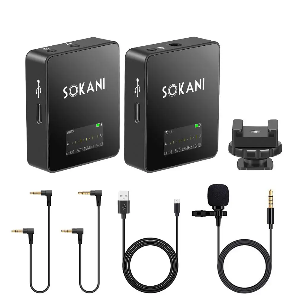 SOKANI миниатюрный UHF Беспроводной петличный микрофон с отворотом Lav для цифровых