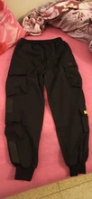 Pantalones Cargo de harén con bolsillos laterales para hombre, pantalón negro de Hip-Hop, informal, a la moda, ropa de calle, 2020 cintas