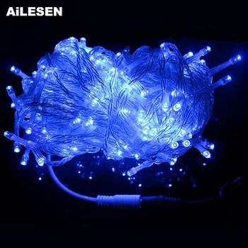 Ailesen 100/200/300/500 Led Kerst Decoratie Verlichting Outdoor Garden Fairy String Light Wit + Blauw kleur Waterdichte Verlichting Ailesen 100/200/300/500 Led Kerst Decoratie Verlichting Outdoor Garden Fairy String Light Wit + Blauw kleur Waterdichte Verlichting