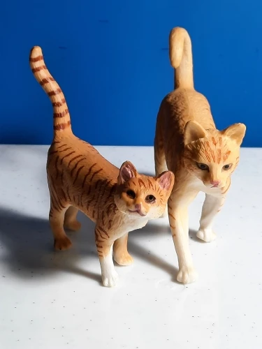 Cute Cat Figure Toys Realistic Cat Models Figurines Toys Decor Toy 2pcs/set