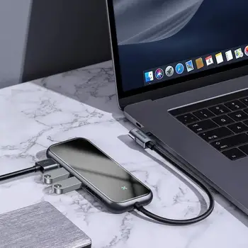 

Hub baseus multi-functional hub (Type-C to 3xusb3. 0 + hd4k + SD/TF + PD) deep gray