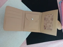 Cartera de cuero con broche para mujer, cartera pequeña con broche de piel sintética a cuadros con forma de oso y conejo, tarjetero, monedero corto de Lolita para estudiantes