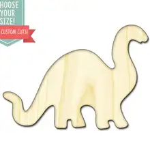 Динозавр вырезанный по дереву-на заказ Выберите свой размер-лазерная резка Деревянные Художественные товары для рукоделия Настенный декор свадебный детский DCS0162