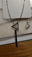 DOTIFI para las mujeres collares la innovación pendiente doble cadena larga calado triángulo y Baguette collar de acero inoxidable