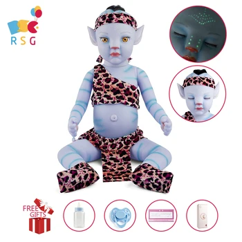 RSG Bebe Reborn-Muñeca de bebé de 20 pulgadas con luz nocturna, cuerpo de Vinilo Suave y realista, muñeco para regalar a los niños