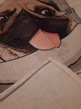 Kitchen Apron Bulldog Dog-Printed Dachshund Cooking Bib Cleaning-Tool Cotton Pug 