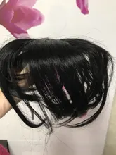 Halo Lady-Clip de belleza para mujer, cabello humano con explosión de flequillo, pieza central, pelo lacio brasileño no Remy para la pérdida de cabello