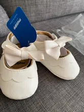 Ma & Baby-zapatos para niños y bebés de 0 a 18M, calzado antideslizante de princesa con lazo de cuero Pu para primeros pasos, para cumpleaños