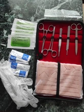 Kit de entrenamiento de sutura quirúrgica, herramienta para operar la piel, Práctica de sutura, modelo de almohadilla de entrenamiento, tijeras de aguja, equipo de enseñanza