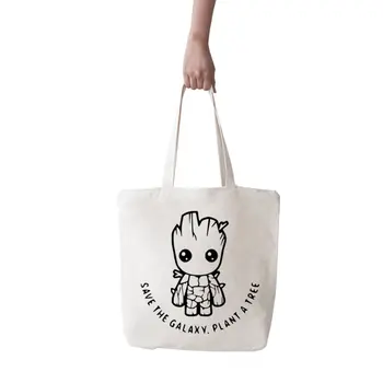 

Angemiel Bag Large Save The Galaxy Written Groot Shopping Beach Tote Bag