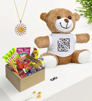 

Personalized Is Nostalgic Lezzetler Plush Teddy Bear Daisy Necklace Gift Seti-10