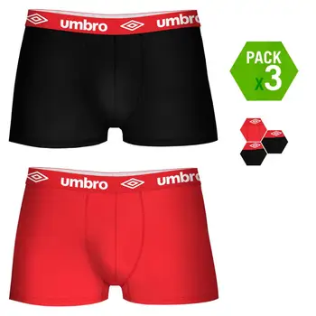 

UMBRO Boxers type boxer pack 3 units in black and red color for men
