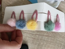 Horquillas con pompón para niña, accesorios para el cabello de 5 uds.