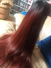 LOUIS FERR-pelucas sintéticas de pelo largo ondulado para mujeres negras, ombré, vino tinto, con flequillo, pelo resistente al calor, estilo africano y americano