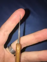 1PC de acero inoxidable una cabeza aguja de Crochet ganchos para Dreadlock pelo trenzado de bambú con herramientas para coser con hilos/0,5/0,75mm