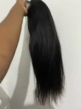 Shuangya-pelucas frontales de encaje liso para mujer, pelo peruano transparente con cierre de encaje Frontal, Remy