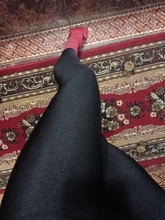 Legging de talla grande para mujeres, medias de color negro brillante, de realce, polainas finas, cintura alta, elástico, suave, tamaño grande S-XXXL, de otoño