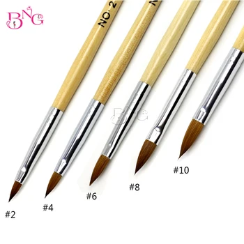 

1PC 2/4/6/8/10 Acrylic Nail Art Brush UV Wood handle Gel Carving Pen Brush Liquid Powder DIY Nail Drawing Tool Flower Painting