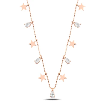 

KUTAYDAN Drop Zircon Cubic Zirconia Dangle Pendant 925 Sterling Silver