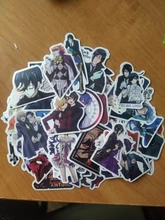 Paquete de calcomanías negras para niños, pegatinas de dibujos animados de Anime para papelería, maleta para portátil, guitarra, calcomanías de nevera, 10/50 Uds.