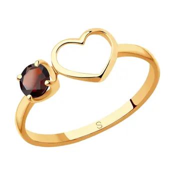 

Sokolov gold ring with Garnet, fashion jewelry, 585, women's male