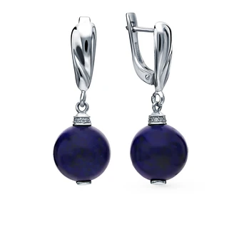 

Silver earrings with cubic zirconia and Azure sunlight sample 925