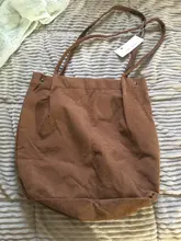 Bandolera de lona de pana para mujer, bolso de mano de tela ecológica, bolso de compras plegable reutilizable, bolsa de forro de algodón