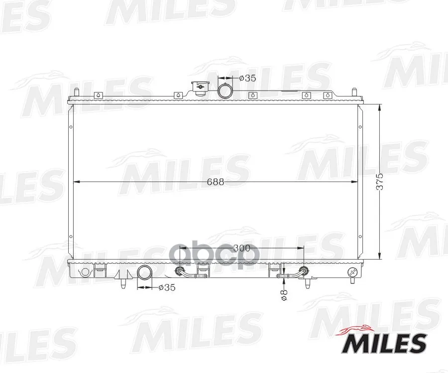 Радиатор(Паяный) Mitsubishi Lancer 1.3-2.0 03-) Acrb018 Miles арт. ACRB018