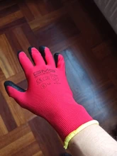 Guantes de trabajo GMG CE EN388, protección de seguridad de nitrilo suave, color rojo y negro, a prueba de aceite, mecánicos, 6 pares, gran oferta
