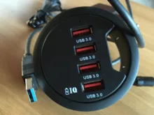 Concentrador de red USB 3,0 para escritorio, puertos multiusb 2,0 con auriculares SD/TF/puerto micro cophone tipo C con adaptador de corriente de 5V 2A