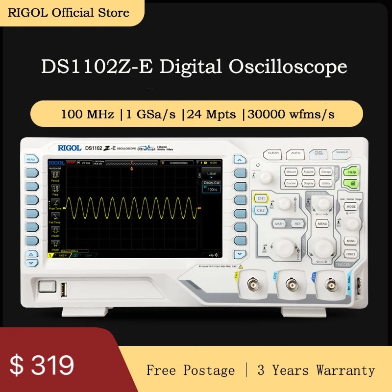 Цифровой осциллограф RIGOL DS1102Z E 100 МГц 2 аналоговых канала|Осциллографы| |
