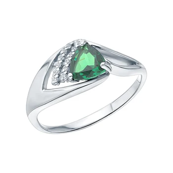 

Silver ring with nanocrystal and cubic zirconia sunlight sample 925