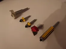 Broca con rodamiento para fresadora de madera, herramienta de carpintería de carburo de tungsteno, vástago de esquina redonda Sobre enrutador, 8mm, 1 Uds.