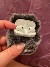 Ear-Fur-Case Capa Carabiner Plush-Cover Apple Airpods Rabbit Soft Wireless for 1-2/Wireless/Charging-fluffy-box