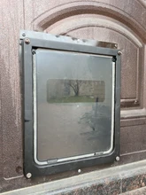 Puerta de seguridad para perros y gatos, cierre de entrada de pared magnético, cierre automático, suministros para mascotas, puerta con solapa