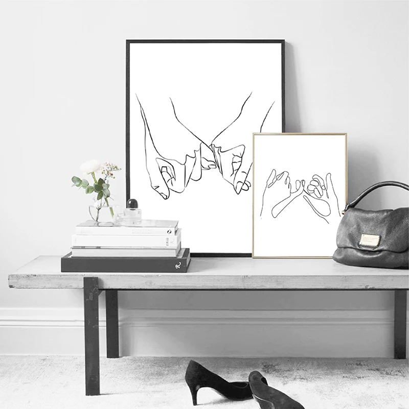 Pinky Swear Canvas Painting Prints Modern Home Room Decor