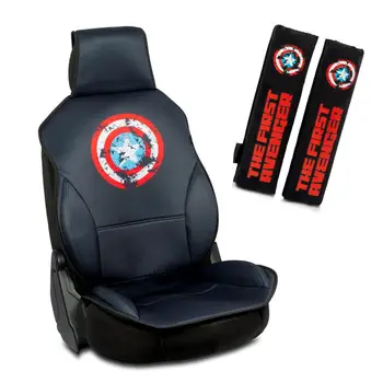 

Captain America Set of 1 seat back + 2 Universal belt pads Black Marvel Avengers