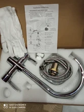 ROVOGO, grúa filtrada de doble mango negro mate para cocina, grifo con filtro de agua de rotación de 360, grifo mezclador de fregadero de cocina de tres vías