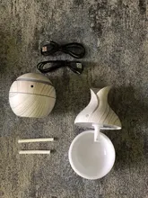 Aroma Diffuser Air-Humidifier 130ml Wood-Grain Ultrasonic White Led-Light Usb-Charge