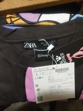 Black T-Shirt Daisy Duck Cartoon Print Sweet Women Cute Disney Fashion Tee-Tops Pullover