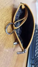 Mini Cartera de piel auténtica con cremallera para hombre y mujer, monedero pequeño y delgado de estilo Vintage