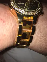 Reloj de diamantes para mujer, pulsera de lujo con bisel de estrás, de cuarzo, dorado