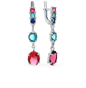 

Silver earrings with quartz and cubic zirconia sunlight sample 925