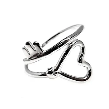 

Silver Ring 925 sterling m smooth heart cross wrench