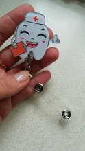 Carrete retráctil con dibujos animados para dentistas y enfermeras, tarjeta de identificación, insignia, carretes de soporte, suministros para enfermería