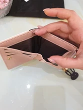 Billetera corta con cremallera para mujer, monedero con paneles a la moda, tarjetero de cuero