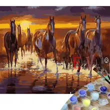 Скачущая Лошадь Diy на заказ свой собственный масляной сушки краски по номерам Crylic скорость холст рождественские аксессуары украшения обои