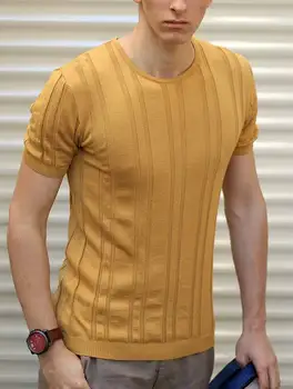 

Bike Collar Knitwear T-Shirt (MUSTARD)