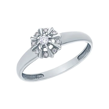 

Gold ring with diamonds sunlight sample 585