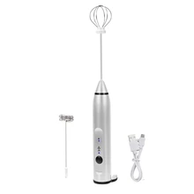 Rechargeable Electric Milk Frother With 2 Whisks, Handheld Foam Maker For Coffee, Latte, Cappuccino, Hot Chocolate, Durable